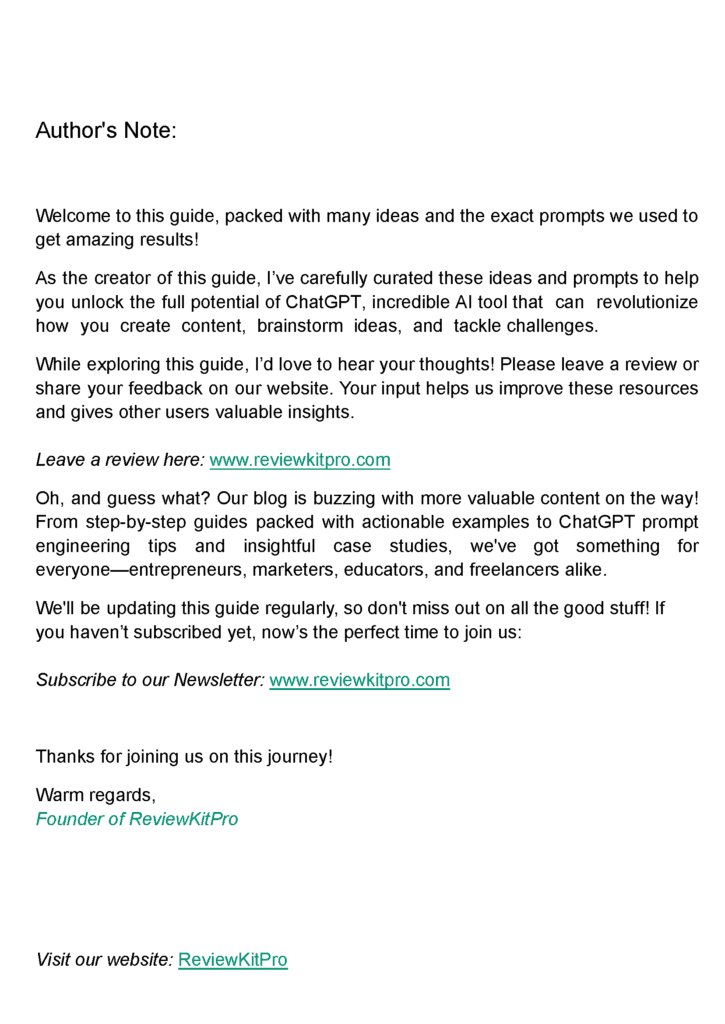 Free Resources | ReviewKitPro - All you need to growth fast and smart way ChatGPT-RKPro - Master AI Writing 2025 / Page2