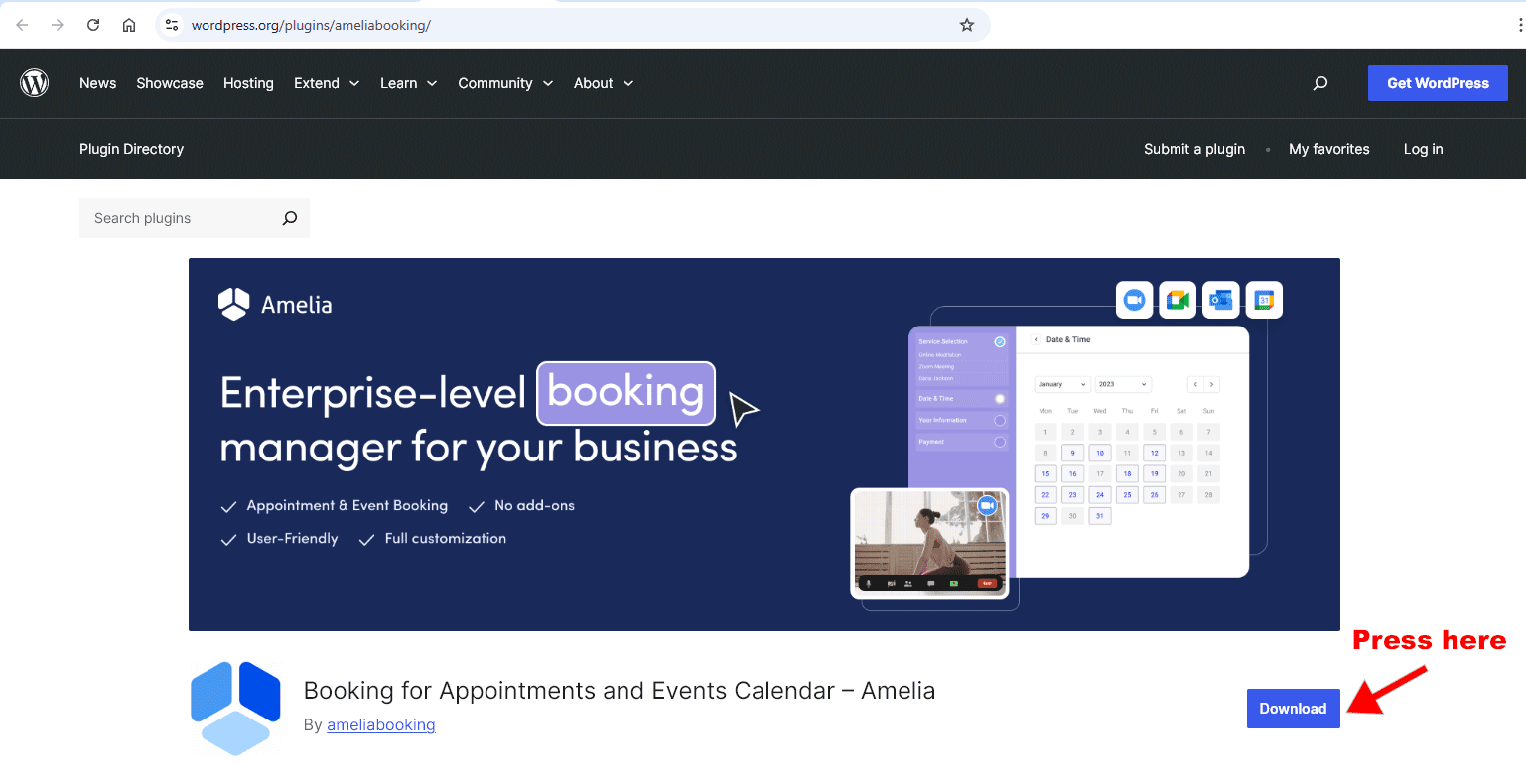 Amelia Booking Plugin - Download
